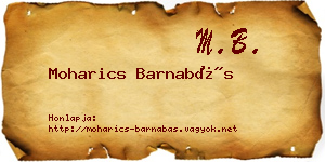 Moharics Barnabás névjegykártya