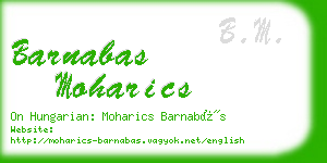 barnabas moharics business card